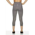 thumbnail image 3 of Reebok Womens Align High Rise Capri Compression Athletic Pants, Grey, X-Small, 3 of 6