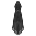 thumbnail image 2 of YUUMIN Kids Girls Shiny Beaded Halter Wedding Party Floral Lace Jumpsuit Chiffon Sleeveless Romper Black 16, 2 of 6