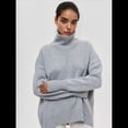 thumbnail image 4 of Suéteres de Cuello Alto para Mujer, Corte Holgado, para Otoño e Invierno. Gris Plata L, 4 of 9