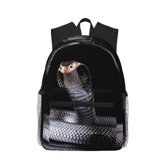 Wukai Black Cobra Snake Print Versatile Backpack,Laptop Backpack,School Backpack for Boys and Girls,Travel Backpack,Large Capacity School Bag