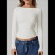 thumbnail image 5 of Camisa de Larga con Cuello Redondo para Mujer, Básica, con Doble Forro y Fruncido Lateral, para Salir XL, 5 of 7