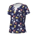 thumbnail image 2 of Naloa Colorful Jellyfish Print T-Shirts Short Sleeve V Neck Tees for Women Fashion Tops Trendy Lightweight Soft Casual Summer Outfits Clothes, 2 of 5