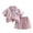 Pink, variant on Qingpeng Kids Summer Tie Dye Short Sleeve Shirt With Necktie And Pocket Shorts Matching Outfit Set for Kids