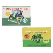Buzzy Seeds Kids Pop-Up Garden Kit, 2 Chia Seed Starter Sets, Fairy Garden & Jungle Theme
