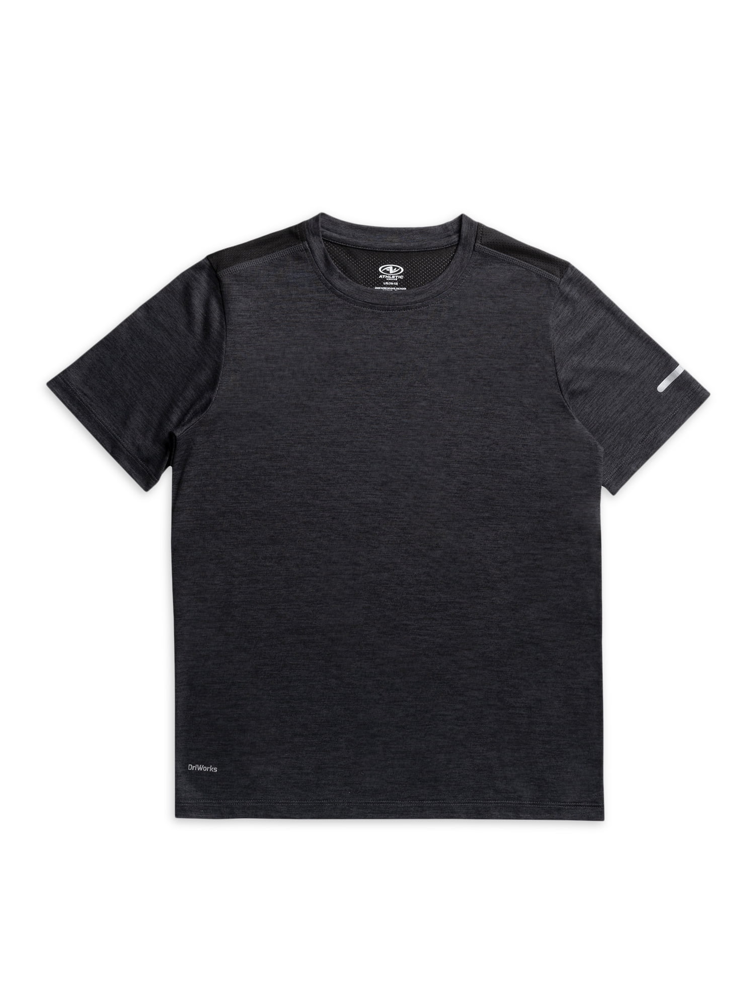 Athletic Works Boys Active Solid and Print Short Sleeve T-Shirts, 3-Pack, Sizes 4-18 & Husky