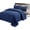 Navy (Squares Pattern), variant on King Size Quilt Set Lightweight Bedspread Coverlet Pre-Washed Soft Navy Comforter Set 3 Pieces (1 Quilt, 2 Pillow Shams)