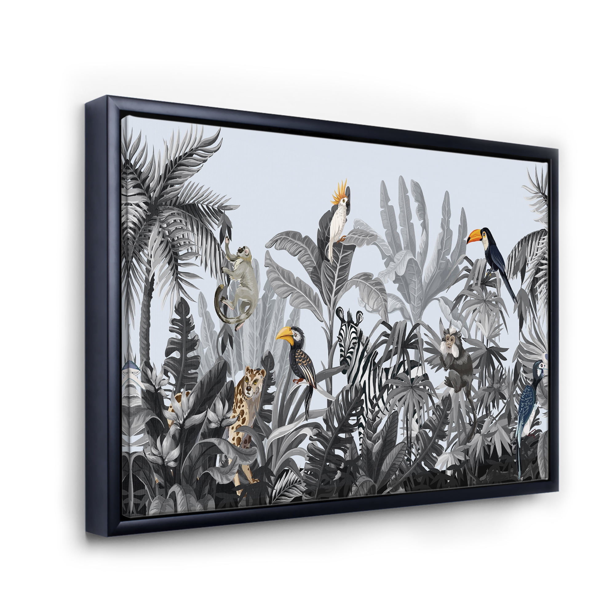 Designart 'Birds and Peonies With Chinoiserie VIII' Farmhouse Framed Canvas Wall Art Print