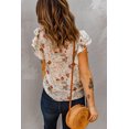 thumbnail image 1 of ABPHQTO Camiseta de manga corta con volante floral verde para mujer, 1 of 5