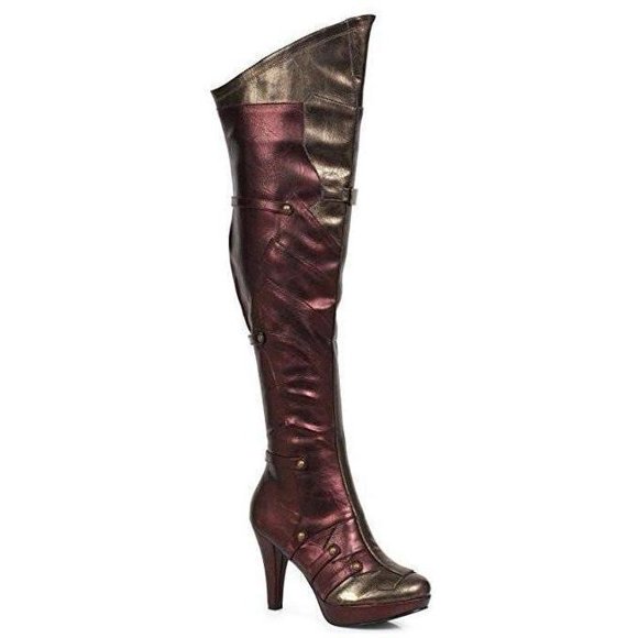 Ellie Shoe E-414-WONDER 4 Inch Women Thigh High Boot 11 / DarkRed