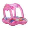 thumbnail image 3 of flotador de piscina para niños,flotador inflable para piscina para bebés con dosel,Flotador de agua con anillo de natación para bebé rosa con asa, 3 of 8