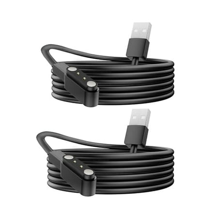 can Compatible with Mingwear Smart Watch Charger, Replacement Charger Cable Compatible for Mingwear K68, K69, M4 Swatch (Black+Black, Type A)