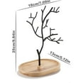 thumbnail image 4 of Árboles de joyería de madera y metal – soportes de joyería para cadenas, pendientes, anillos – adornos de joyería – soportes, 4 of 7