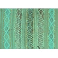 thumbnail image 1 of Ahgly Company Machine Washable Indoor Rectangle Southwestern Turquoise Blue Country Area Rugs, 3' x 5', 1 of 4