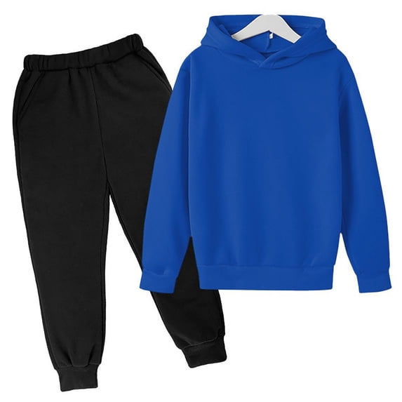 REDARER Kids Solid Color Hoodie Set, 2 Piece Pullover and Jogger Pants, Casual Unisex Sweatsuit for DIY Custom,11-12 Years