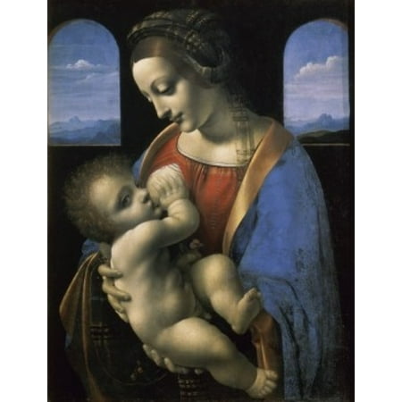 Madonna Litta  c 1490-1491 Leonardo da Vinci Oil on canvas   Hermitage Museum St Petersburg Poster