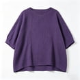 thumbnail image 5 of Zysthvn 3/4 Sleeve Womens Tops Summer Cotton Casual Womens T Shirt Breathable Crew Neck Solid Loose Fit, 5 of 5