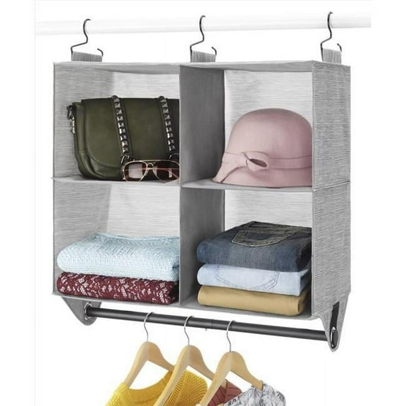 28.38 x 11 x 24 in. Fabric Closet Organizer, Gray