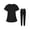 Black, variant on Esquirla Nurse Workwear Nursing Uniform Top and Pants Scrub Set Stylish Wrinkle Resistant M