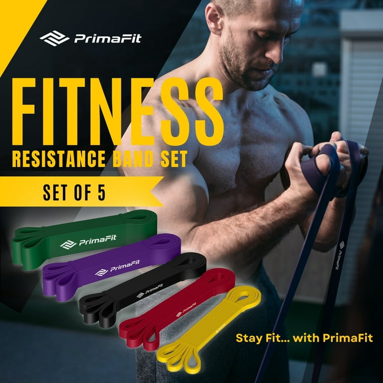 PrimaFit 5 Pack Resistance Bands for Body Training Workout Legs Chest Lifting Men Women Walmart