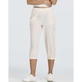 thumbnail image 2 of 3 Pack:Women's Woven Cargo Capri Jogger Pants Tactical Hiking 5 Pockets Water Resistant Quick Dry Active Pockets Drawstring, 2 of 7