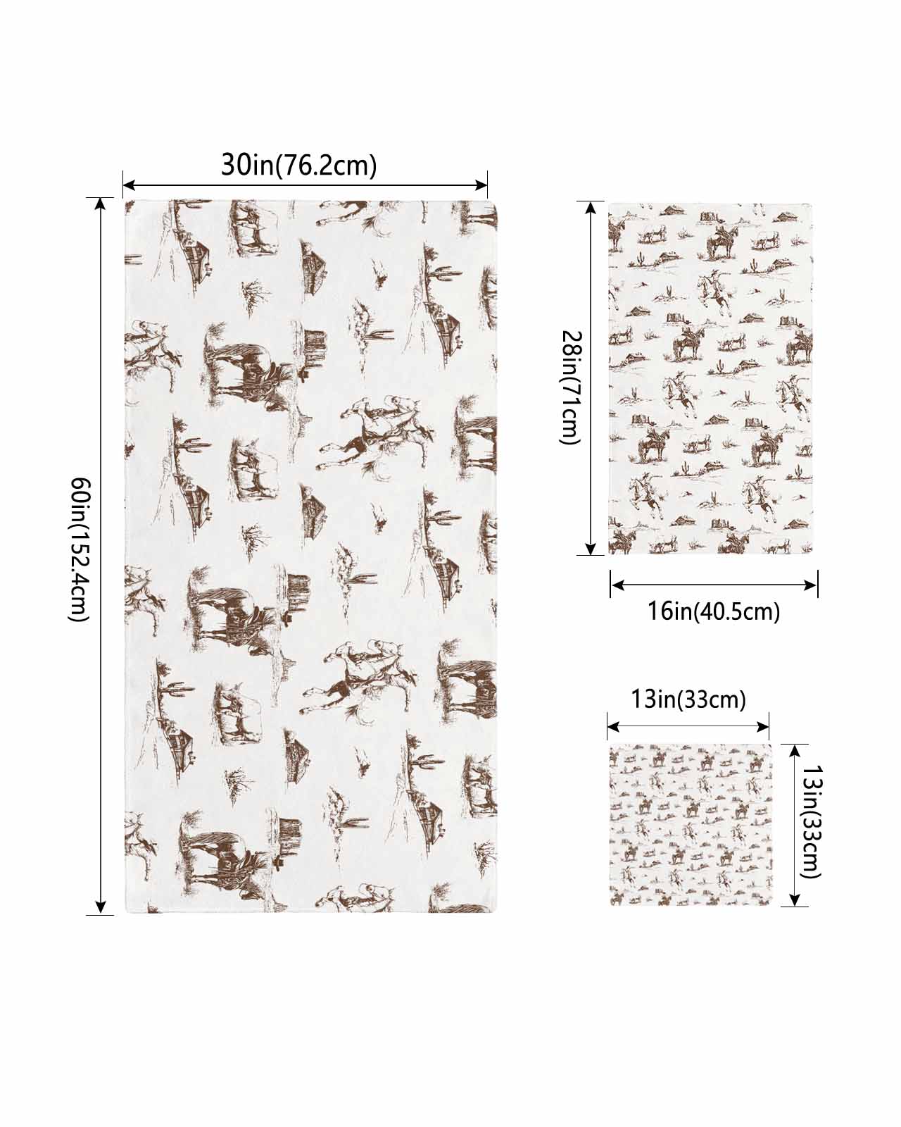 Western Cowboy Bath Towels for Bathroom Set,Luxury Microfiber Towels Gifts for Women,Beach Kitchen Hand Hair Face Towel and Dish Washcloth,Retro Desert Cactus Country Cowboy Brown Towels+Set