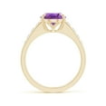 thumbnail image 2 of ANGARA Natural Oval 2.28 ct Amethyst Ring with Flush-Set Diamonds in 14K Yellow Gold for Women (Size-10x8mm) | February Birthstone, Anniversary, Jewelry Gift for Women | Natural Amethyst Ring, 2 of 10