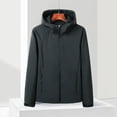 thumbnail image 1 of Veste Imperméable pour Homme - Manteau Coupe-Vent à Capuche pour l'Extérieur, Chandail à Capuchon de Sport Chaud pour Usage Quotidien Décontracté, Imperméable Coupe-Vent pour la Randonnée et le Camping, 1 of 3