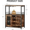 thumbnail image 2 of Coffee Wine Bar Rack Cabinet with Power Outlet and LED Light, Liquor Cabinet with Detachable Wine Rack and Glass Holder, Farmhouse Sideboard Buffet Cabinet with Storage Shelf (Brown), 2 of 7