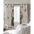 thumbnail image 4 of Rustic Groundhog Kitchen Curtains Spring Floral Butterfly Botanical Cafe Short Curtains for Bathroom Blackout Window Curtain Grommet Small Window Treatment Drapes for Bedroom Living Room 42"x45"x2, 4 of 9