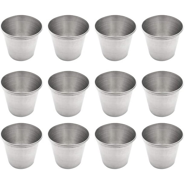 TOYANDONA - Juego de 12 vasos de chupito de acero inoxidable para beber, vasos de chupito portátiles de acero inoxidable, vasos de vino para whisky, tequila, licor (30 ml) Vhermosa LKX-0601