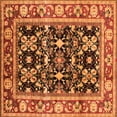 thumbnail image 1 of Ahgly Company Indoor Square Oriental Orange Industrial Area Rugs, 4' Square, 1 of 4