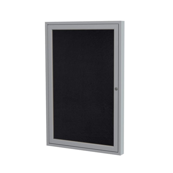 Ghent's 24" x 18" 1 Door Enclosed Bulletin Board in Black