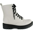 thumbnail image 1 of Soda Women Combat Army Military Motorcycle Riding Platform Boots Side Zipper FIRM-S White 11, 1 of 3
