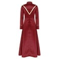 thumbnail image 4 of iiniim Womens Church Robe Gown Priest Long Sleeves Maxi Dress Halloween Costumes Burgundy L, 4 of 7