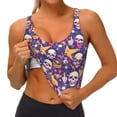thumbnail image 3 of Pofeuu rock Skull record Print Sports Bra for Women Sexy Vest Yoga Running Gym Fitness Crop Bras Tops-XX-Large, 3 of 8