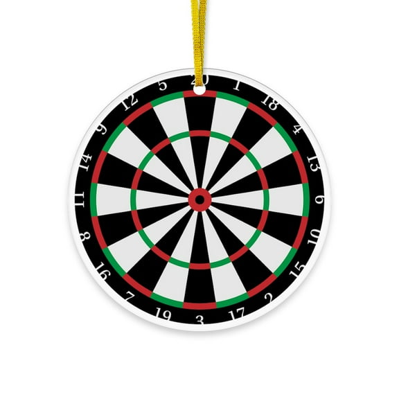 CafePress - Dart Board Design Circle Ornament - Acrylic Circle Christmas Ornament