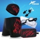 thumbnail image 3 of Bañador cómodo de secado rápido con estampado de fuego para hombre, gafas de natación, gorro de natación adecuado para baños en aguas termales, 3 of 4