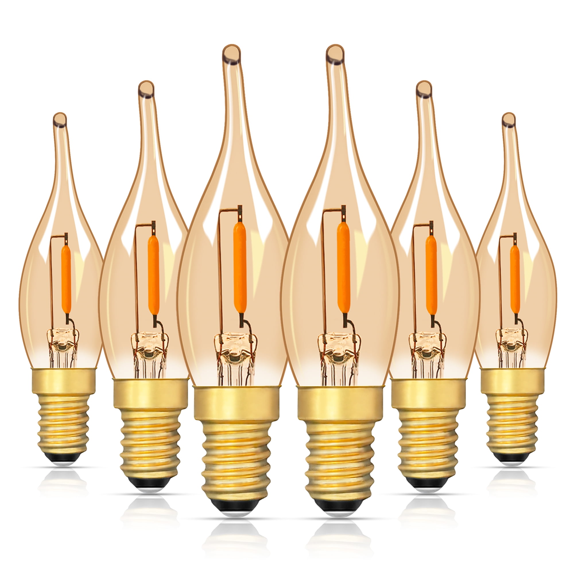 LED Vintage Candelabra Bulbs Night Lights E12 C22T Edison Candle Bulbs