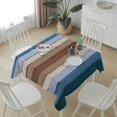 thumbnail image 6 of Blue Brown Table Cloth Waterproof Tablecloths, Farmhouse Wood Grain Vintage Vertical Striped Tablecloth Dining Table Cover for Kitchen Party Tabletop Outdoor, Square Tablecloth 60x60 Inch, 6 of 9