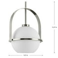 thumbnail image 2 of Progress Lighting Delayne 1-Light Pendant, Brushed Nickel, Opal Glass Globe, Steel Material, Mid-Century Design, 2 of 2