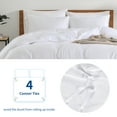 thumbnail image 6 of 100% Viscose Derived From Bamboo Duvet Cover Set Queen, Silky Soft, Cooling, White, 6 of 9