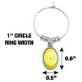 thumbnail image 4 of Green Lantern Blackest Night Sinestro Corps Yellow Lantern Logo Wine Glass Oval Charm Drink Marker, 4 of 5