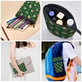 thumbnail image 4 of Lsque green Christmas Element Pattern Telescopic Pencil Bag Pen Holder Stationery Case, Stand-up Retractable Transformer Bag Organizer, 4 of 6