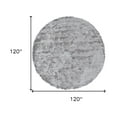 thumbnail image 3 of HomeRoots 510995 10 ft. Gray & Silver Shag Hand Tufted Handmade Round Area Rug, 3 of 4