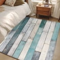 thumbnail image 5 of Turquoise Grey Wooden Large Area Rugs for Bedroom Living Room, Soft Non Slip Carpet Bedside Rug, Farmhouse Teal Wood Rectangular Floor Cover Kitchen Accent Rug 2.7'x5' for Dining Room/Office, 5 of 9