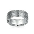 thumbnail image 2 of Bling Jewelry Mens Two Tone Titanium Wedding Band Ring with 14K Gold Plated Center Stripe for Men, 2 of 5
