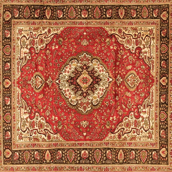 Ahgly Company Indoor Square Persian Orange Traditional Area Rugs, 3' Square