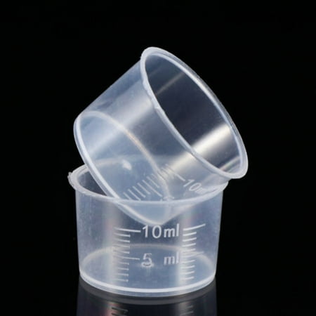 

50Pcs 10ml Plastic Measuring Cup Scale Cup Transparent Laboratory Measurement