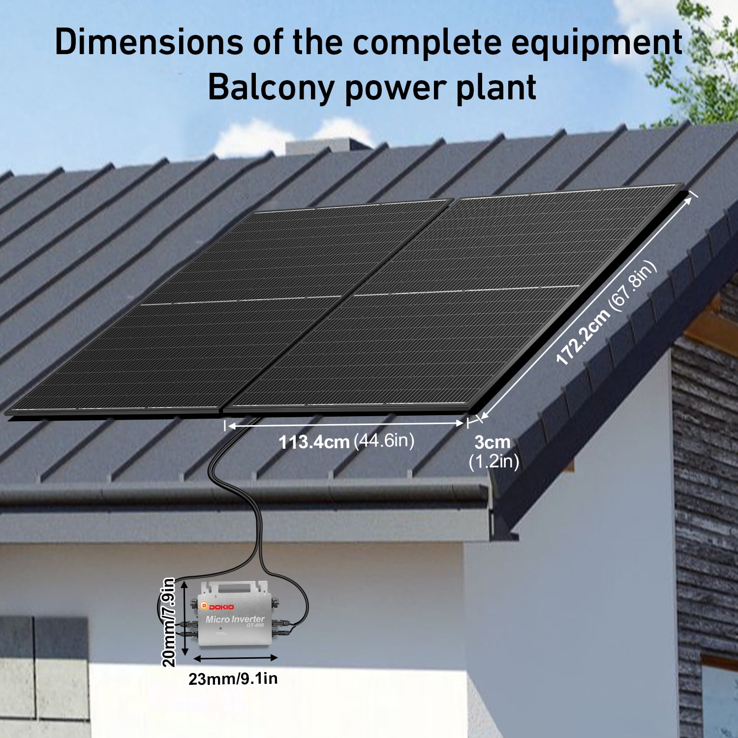 DOKIO 2PCS 400 Watt Solar Panels 10BB 12/24 Volt Solar Panel kit High Efficiency for Rooftop Portable Power Station Farm Yacht and Other Off-Grid Applications（800w）