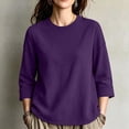 thumbnail image 7 of cocolona 3/4 Sleeve Sweatshirts for Women Loose Fit Crew Neck Casual Solid Color Fall Pullover Tops, 7 of 7